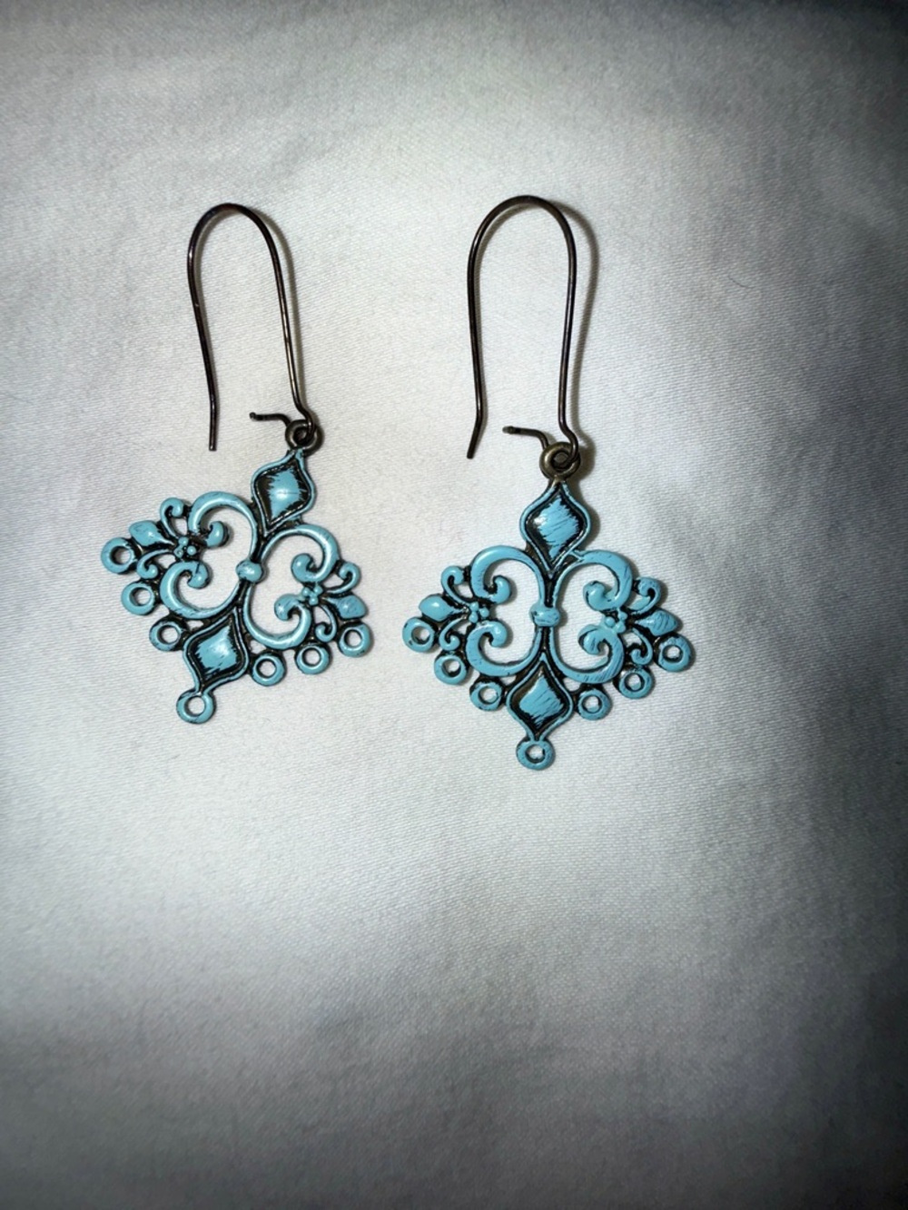 Turquoise Filigree Drop Earrings - Women's Jewelry